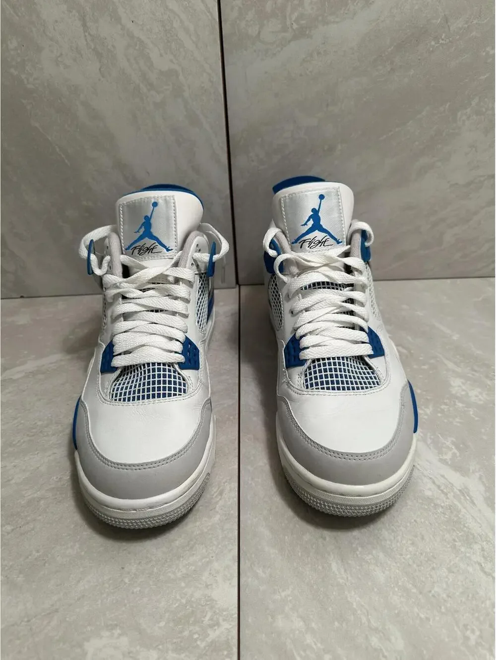Nike Air Jordan 4 Retro White Military Blue Men's 9 sneakers Style 308497-105